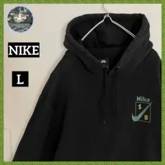 NIKEスウッシュロゴ袖太アームフーディー パーカースウェットnikeナイキ黒