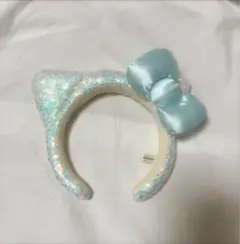 ユニバ カチューシャ キティ 水色 ブルー スパンコール