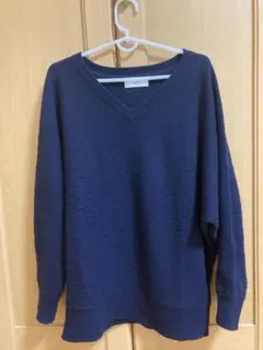 SLOBE IENA ソフトラムナイロンVネックプルオーバー ネイビー