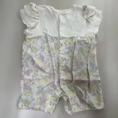 花柄 ロンパース 80サイズ フリル袖　半袖