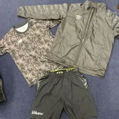 NB迷彩柄T・ATHLETAショートパンツ・umbroウィンドブレーカー3セット