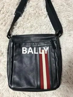 BALLY ブラック レザー ショルダーバッグ