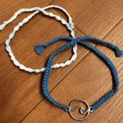 波 ミサンガ アンクレット ブレスレット 2本セット