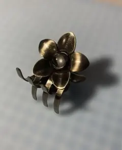 花型 バレッタ アンティークゴールド