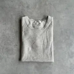 グレー中　半袖　サマーニットトップス　グレー　刺繍　U クルーネック　海外ガールのサムネイル
