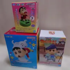 【未開封】クレヨンしんちゃん フィギュア×2 ソーラーフィギュア×1