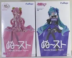 初音ミク 桜ミク　ぬーどるストッパー　フィギュア 2種セット