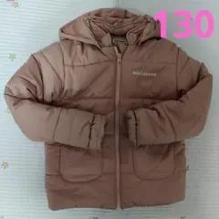 週末セール【美品】ミキハウス タフタ 中綿 ジャンパー 130 サーモンピンク