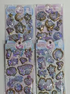 クーリア　キラシャカジュエリーシール　ぷっくり　キラキラ　シール　4種類セット