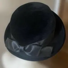 イタリア製 黒いリボン付き 帽子 ボーラーズハット ビンテージ Western