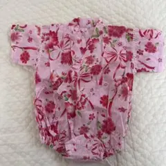 ベビー甚平 花柄 ピンク ~95cm