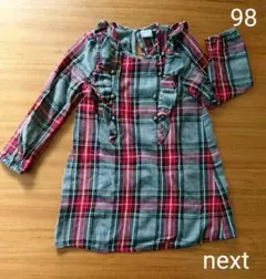 next☆98 春秋チェックワンピース 女の子 キッズ 子供服
