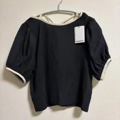 【新品タグ付】Ｔシャツ　カットソー　トップス　ブラック　Mのサムネイル