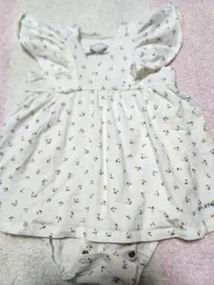 ジェラートピケ　フラワープリントロンパース 70