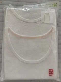 ユニクロ　コットンメッシュ　タンクトップ　2枚組　120 白