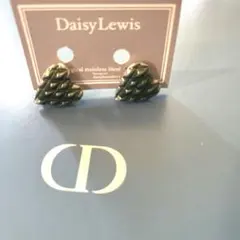 イヤリング　グリーン　ハート　メタルキルティング　ミセスグリーンアップル