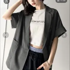 クラシカルエルフ麻調シアードルマンショートスリーブジャケット