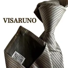 VISARUNOビサルノグレー 水玉ストライプシンプルネクタイメンズ SILK