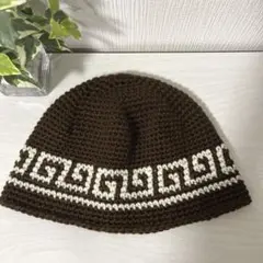 219クラシックハット☆クラッシャーハット☆バケットハット☆手編みニット帽