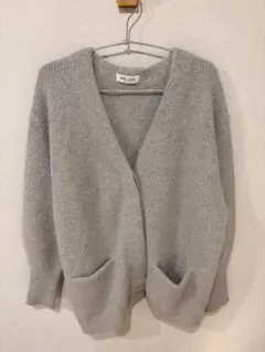 SALON adam et rope' フォックスウール片畦ニットカーディガン