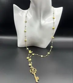 【極美品】ユキコオオクラ カギモチーフ ケシパール ネックレス 72cm