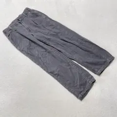 GU ワイドパンツ グレー カジュアル 綿100% 無地 ゆったり Sサイズ