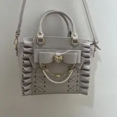 レースアップフリルリボンバッグ