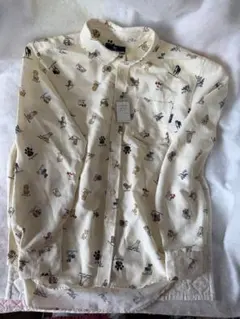 ＊アンジュ様専用＊ DOG DEPT 犬柄シャツ L アイボリー 総柄