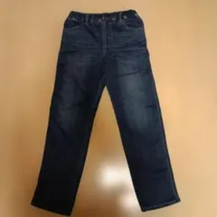 ユニクロ　ダークブルーデニムストレートパンツ