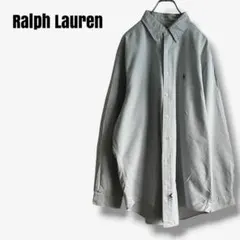 sy35226 ラルフローレン ストライプシャツ　刺繍オックスフォード ビッグ
