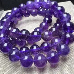 ウルグアイ産 高品質アメジスト 10mm 1連分 ブレスレット2本セット