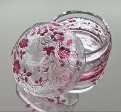 Baccarat オールドバカラ/※極希少※ エグランチエ　野薔薇　小判型　蓋物 Baccarat オールドバカラ/※極希少※ エグランチエ 野薔薇 小判型 蓋物