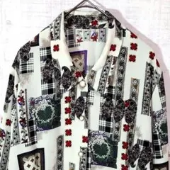 【美品】 日本製 Madam Rodin モダン 総柄 シャツ ヴィンテージ