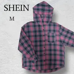 【期間限定SALE中 大人気】SHEIN フーディー チェックシャツ M