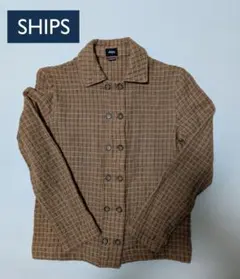 SHIPSチェック柄 ジャケット風長袖シャツ