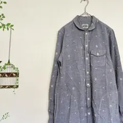 CUBE SUGAR /刺繍入り デニム シャツワンピース 綿100%