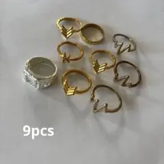 ⑥指輪　ゴールド　リング　9本セット