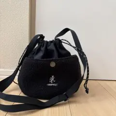 GRAMICCI ボア巾着ショルダーバッグ ブラックのサムネイル