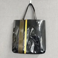 LONG CHAMP ロンシャン トートバッグ エナメル ブラック