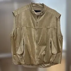 【匿名発送】ZARA ベージュ スエード風 ジレ M〜L