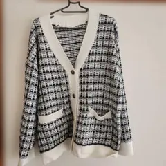 GU チェックオーバーサイズカーディガンXL