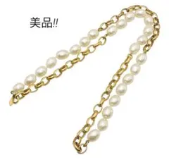 X2296 美品 シャネル ココマーク×フェイクパール ロングチェーンネックレスのサムネイル