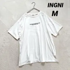 【イング】半袖Tシャツ カットソー (M) オーバーサイズ プリント 白のサムネイル