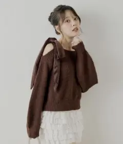 2026年最新】リブタートルニット×オーガンジーフリルボレロの人気