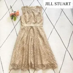 【美品】ジルスチュアート 総レースワンピース ノースリーブ 裏地あり