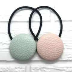 【549】ハンドメイド38mm くるみボタン　ヘアゴム