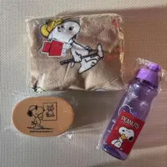 スヌーピー 3点セット ランチボックス クリアボトル ブランケット 新品未開封