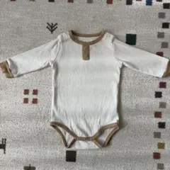Lastella 長袖ロンパース 70 ベージュ　ホワイト　マーキーズ