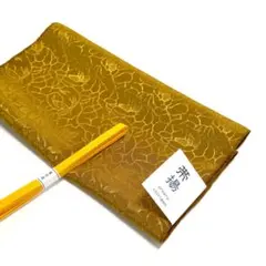 サービス品 洗える帯揚げ帯締め2点セット【 バラ柄 化繊】からし色【三分紐】黄色