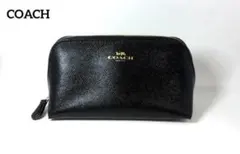 正規品　COACH コーチ　ポーチ　コスメポーチ　馬車　ロゴ　レザー